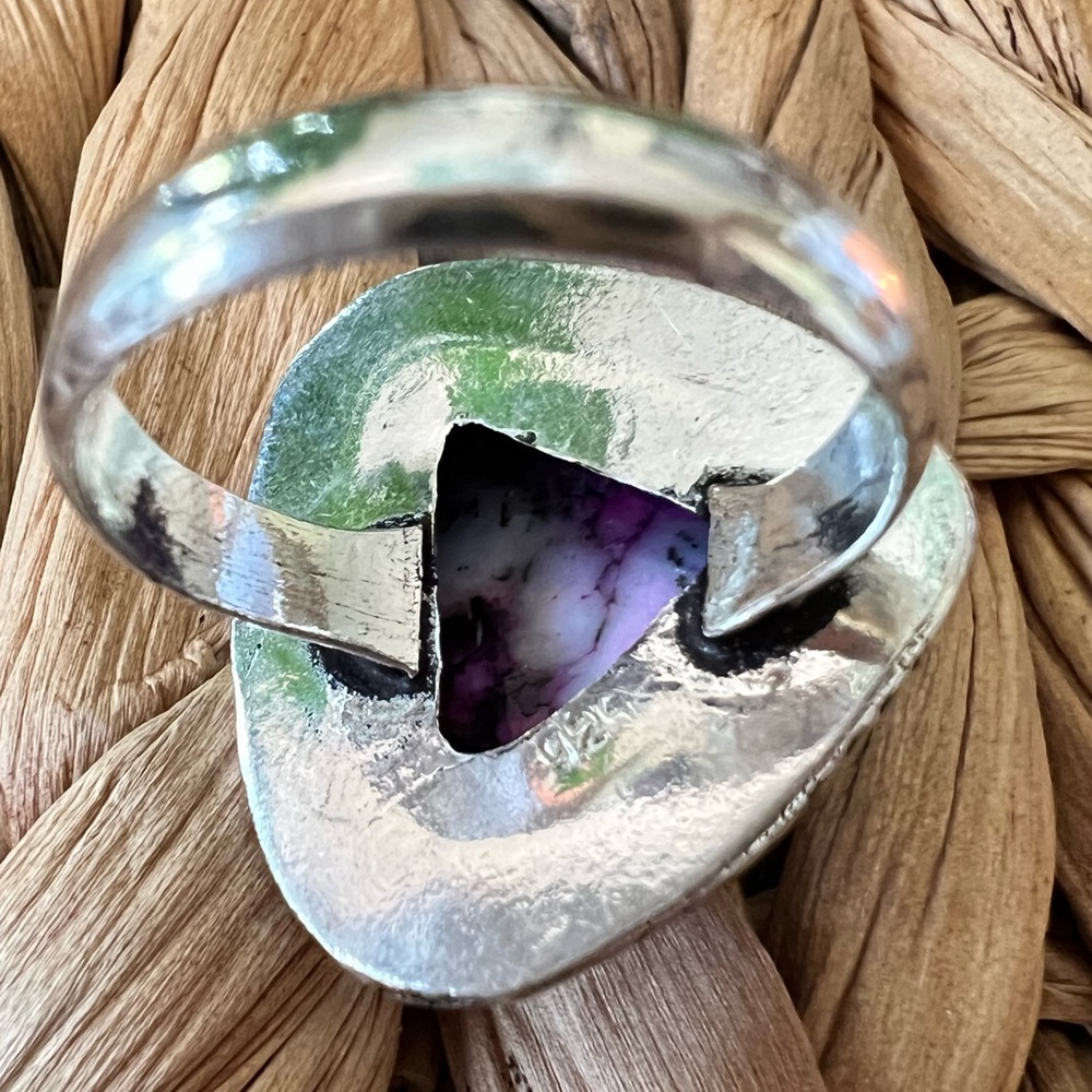 Purple Dendritic Opal Ring View 4